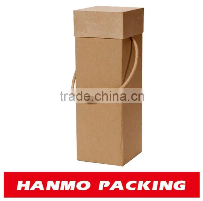custom printed 3 bottle pack box kraft corrugated paper box flat shipped