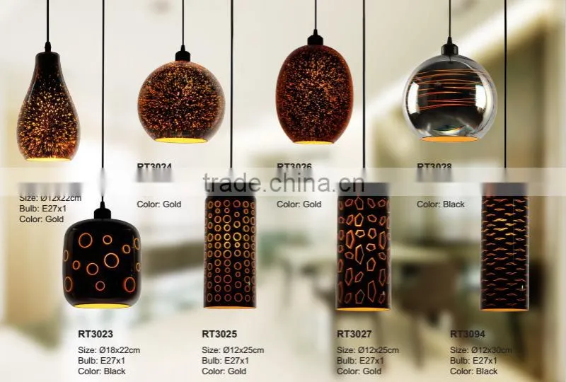 2016 New Modern 3d Glass Pendant Light RT3023