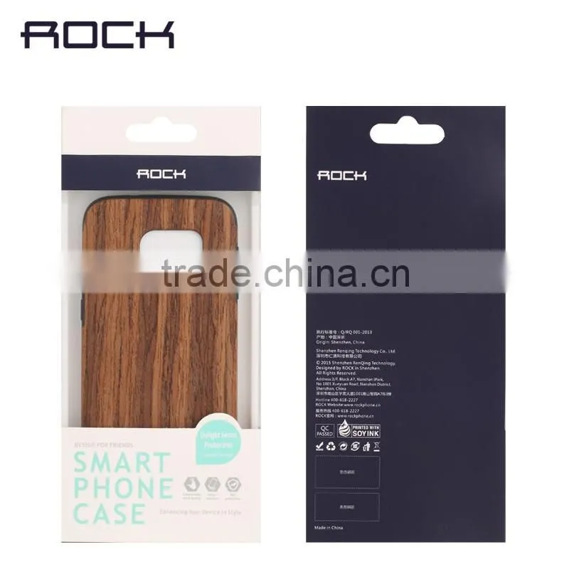 Original ROCK Shockproof Wooden Rubber Protective Case for Samsung S7 Wood TPU Back Case with 3 Deisgns MT-5524