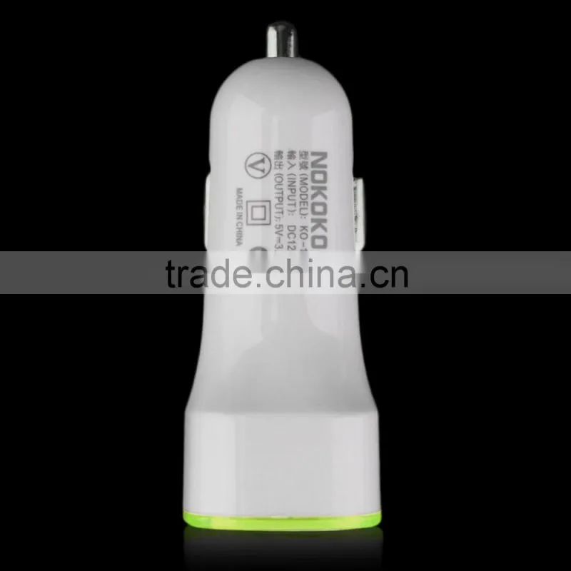3.1A dual USB car charger 12V-24V input mobile phone charger tablet splitter igniter carregadorveicular