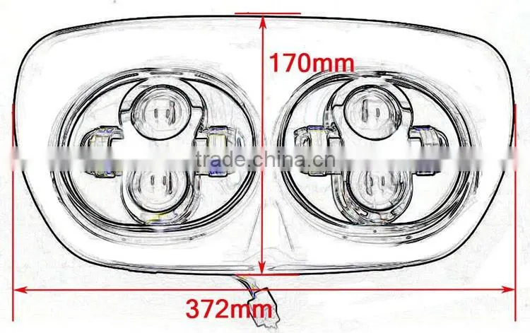 BJ-HL-018 Waterproof Ultra Bright Aluminum Housing Clear PC Lens Black LED Motorcycle Headlight