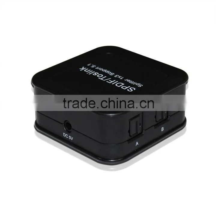 SPDIF/TosLink 1x3 Splitter swith DC5V/500mA power supply