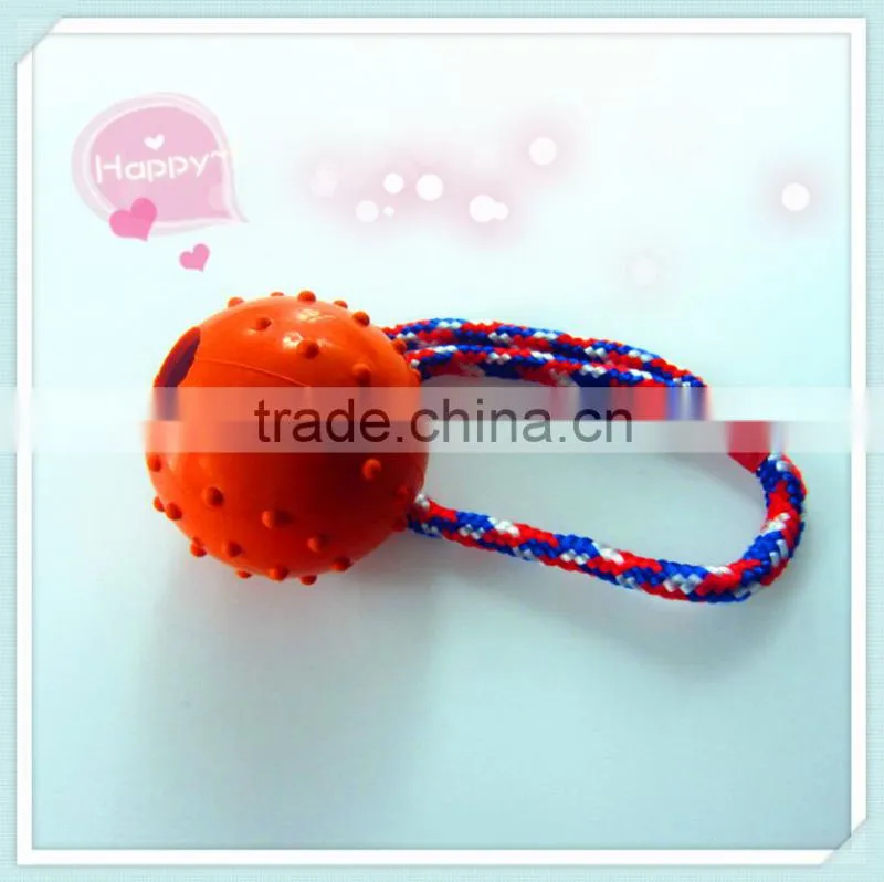 Custom 7x30cm Rubber Pet Toys with Rope