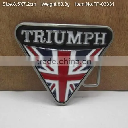 Pressing zinc alloy fashion famous brand logo color plate belt buckle