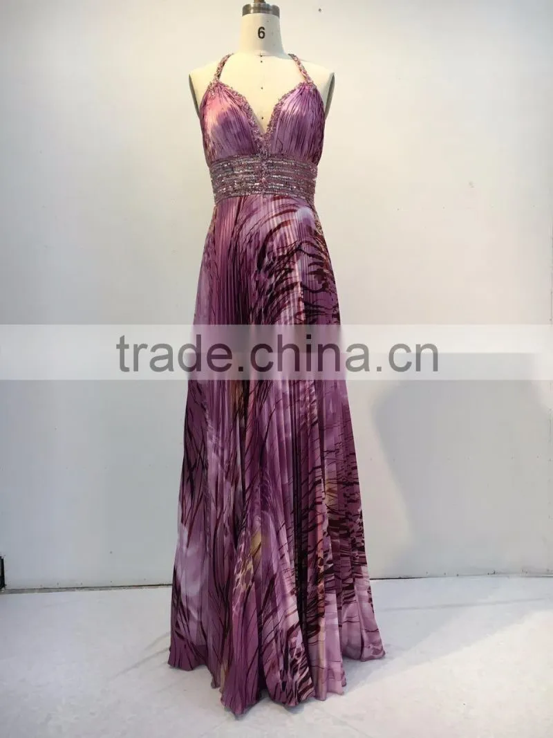 Wholesale Luxury 2016 Halter Neck Evening Dress