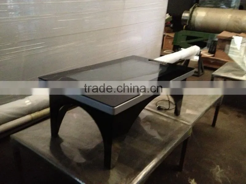 Buffet table all can touch when coffee and interactive self-sevice terminal kiosk
