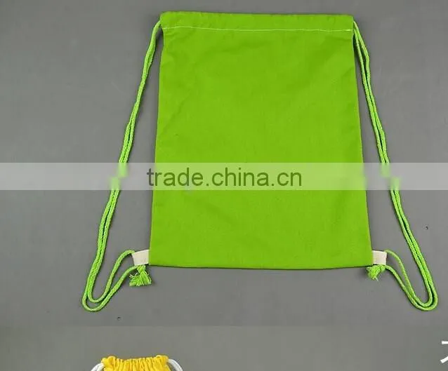 wholesale canvas cotton drawstring bag with various colors