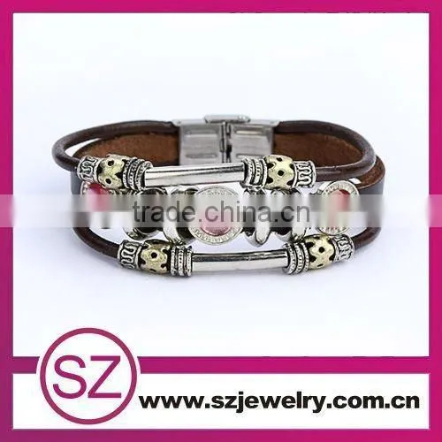 2013 wholesale hot sell Jewelry Clasp Leather Jewelry Bracelet Vners