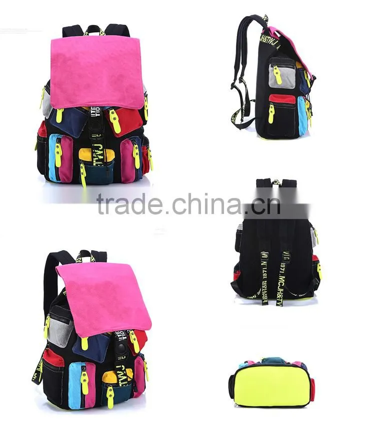 Fashion design canvas sports backpack/teenagers fashion sports backpack bag