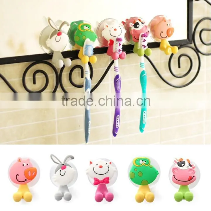 5pcs/lot Ultra Cute Cartoon Sucker Toothbrush Holder / Suction Hooks 19001