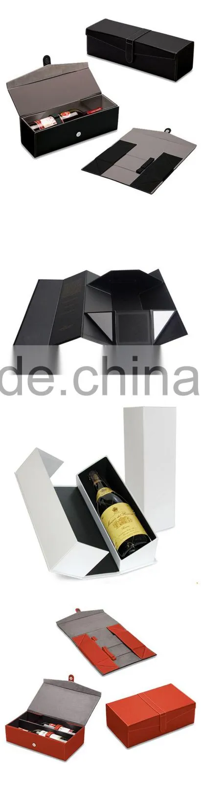 custom made Folding cardboard wine bottle box