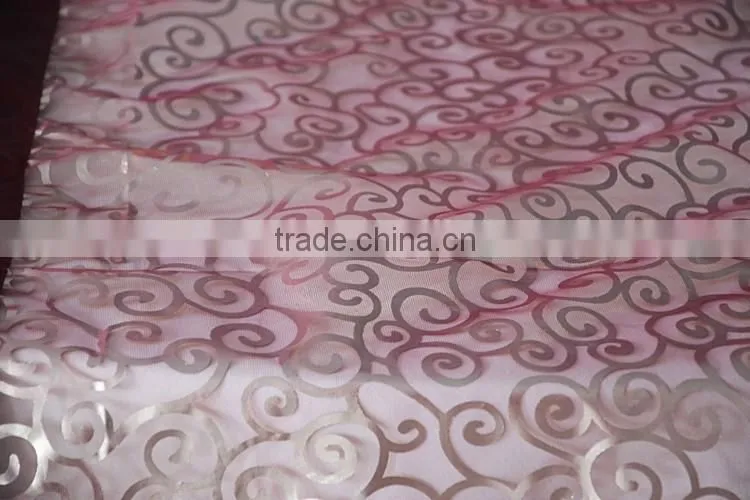 New style yellow sheer organza printed table runner