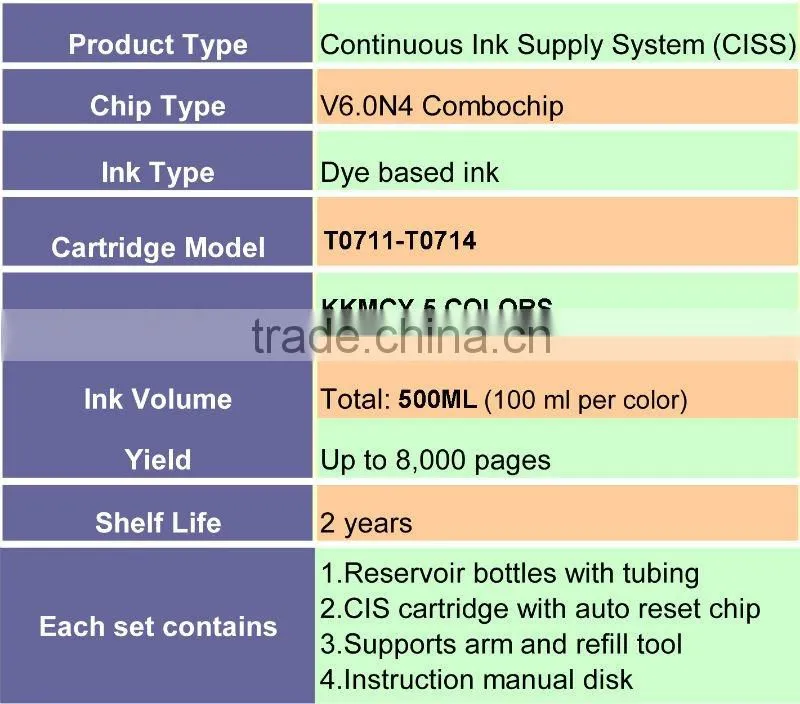 CISS For Epson D120 With Combo Chip and Dye ink