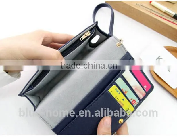 Korea brand iconic smart phone in purse Travel purses pouch for teens two folding tote wallet