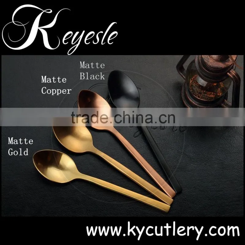 Gold cutlery set, copper cutlery, wedding knife and fork set