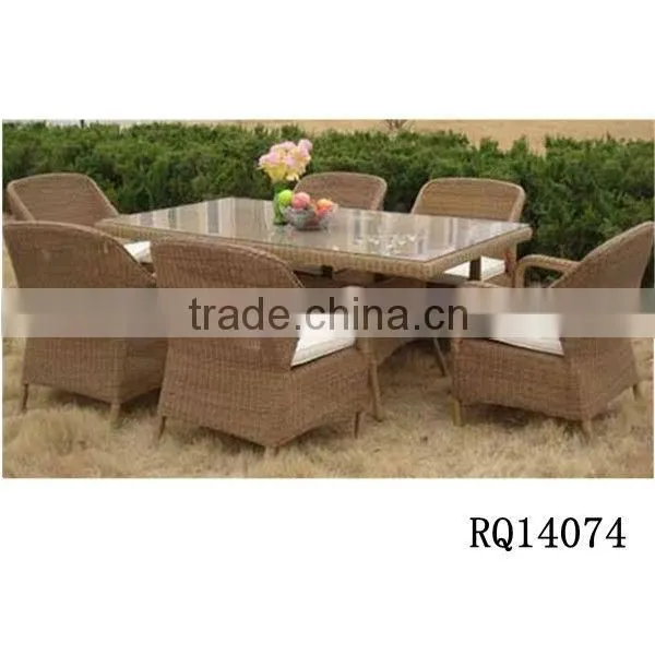 Table And Chair PE Rattan Alum Frame Table Sets