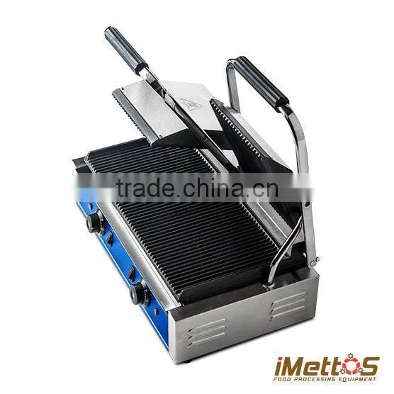 Tabletop Commercial Electric Panini maker iMettos Double Panini Grill