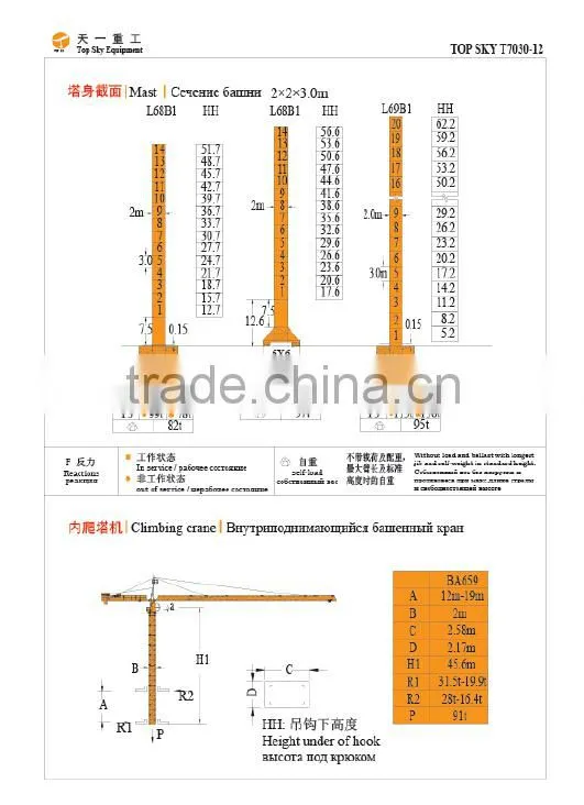 T7030-12t (K30/30) Topkit Tower Crane