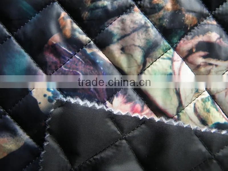 printed waterproof winter warm double-faced plaid taffeta quilting fabric
