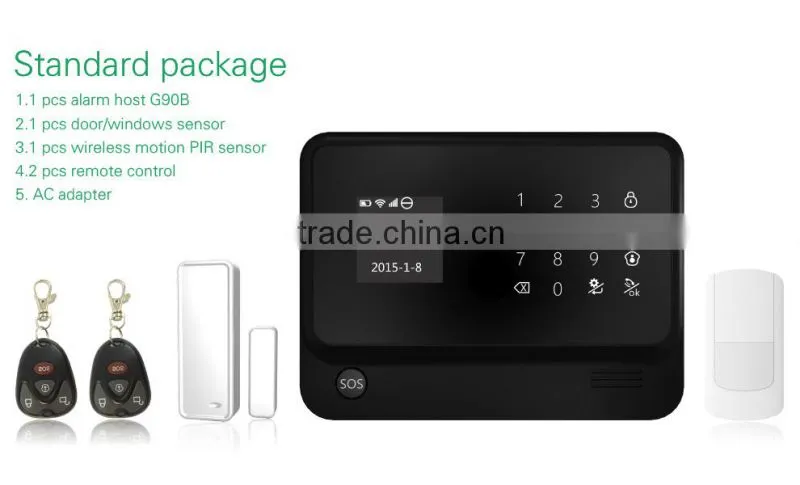 G90B security home alarm system with wifi gsm gprs 3 network control support 100 sensors easy control in APP