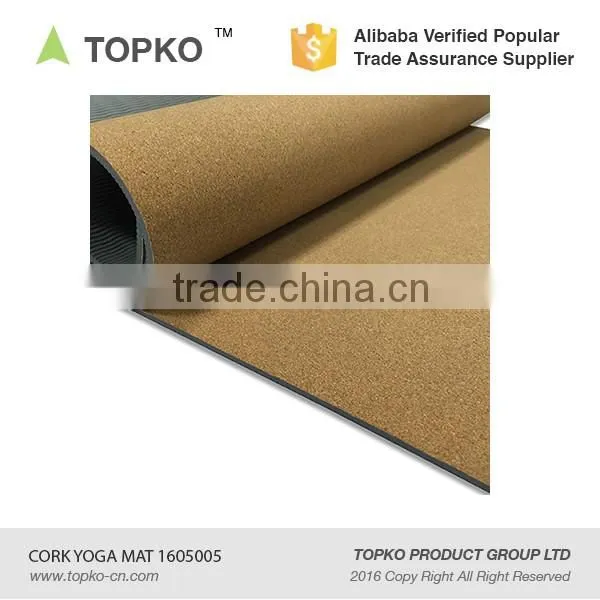 TOPKO new generation TPE cork yoga mat natural cork mat