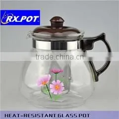 2016 New Design Gifted High Quality Borosilicate Pyrex Glass Tea Pot With Stainless Steel Infuser 1500H