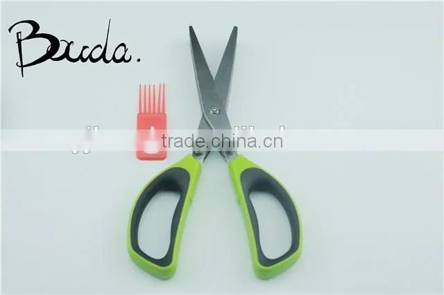 Multifunction 5 blade stainless steel herb scissor with PP+TPR handle BD-S1643