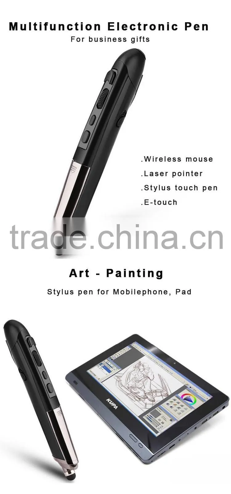 Custom made usb wireless presenter pen / red laser pointer pen for teachers from shenzhen supplier