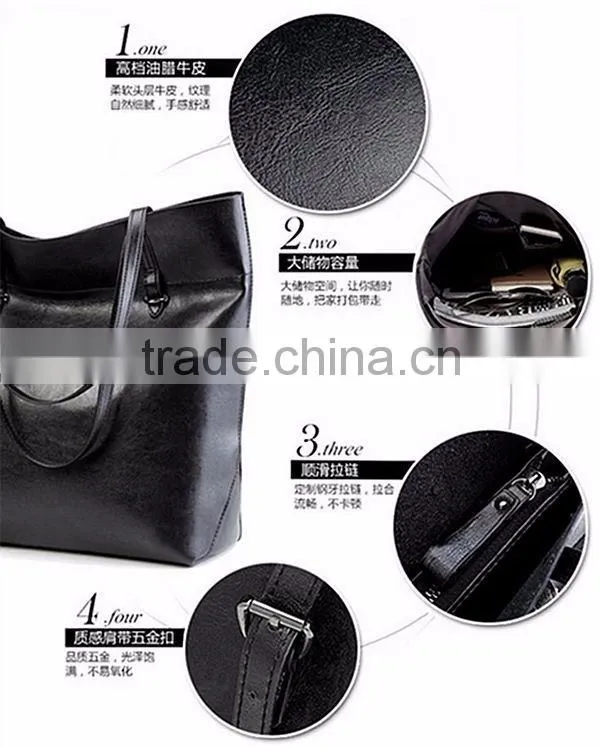 New Satchel Women Fashion Black PU Leather Messenger bag Shoulder bag Tote Handbag