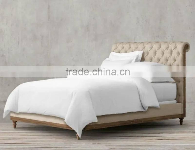 American style royal bedroom furniture antique tufted bed frame