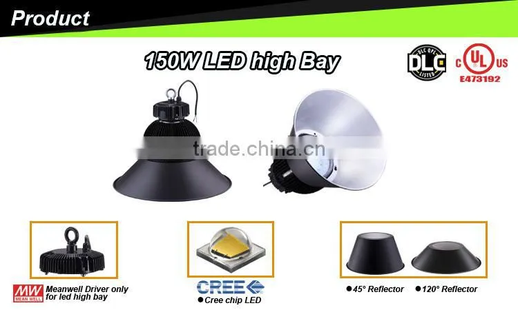 New product 130lm/w 100w 150w 200w UFO led high bay nichia led chip and meanwell driver