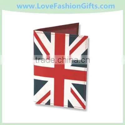 Real Leather Union Jack Flag Passport Cover Travel Case