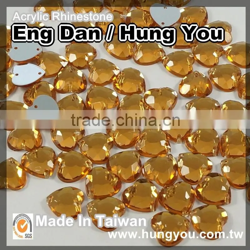 2 Holes Lead-Free Half Beads Rhinestones