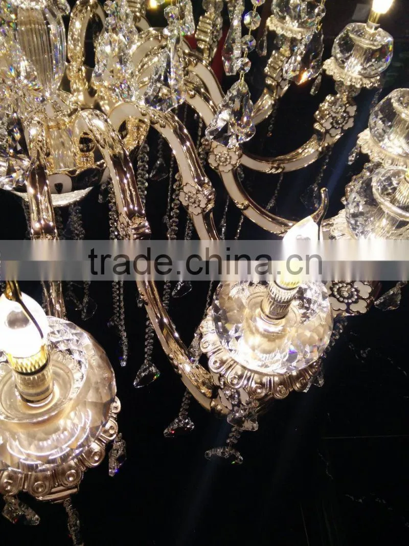 Customized big chandelier , Modern Style Chandelier zinc alloy Crystal Chandelier pendant lighting for hotel