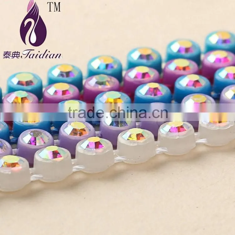 rhinestone triming Single row ab crystal