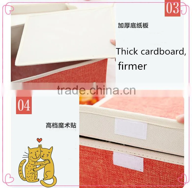 WBN-1: MuJia wholesale Cotton and linen storage box, Toys, underwear, clothes Storage,felt toy storage,wardrobe box