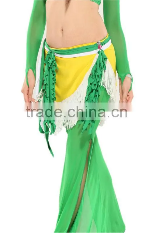 swegal SGBDJ13040 2colors fashion yellow and green sexy belly dancepurlhip scarf