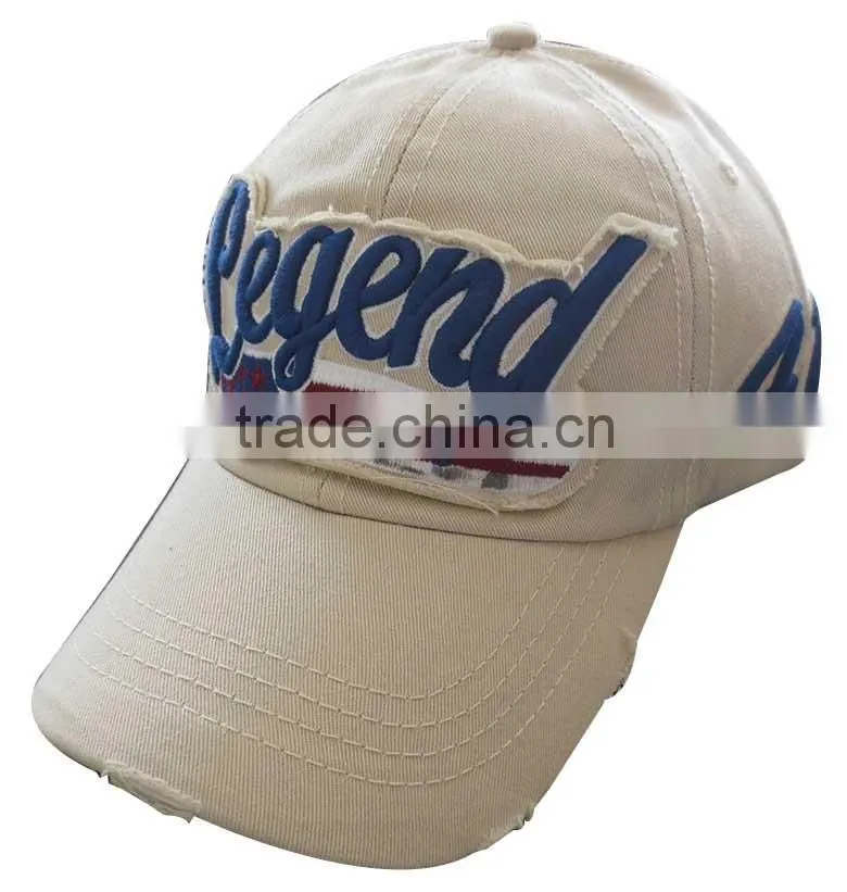 destroyed washing embroidery sport cap