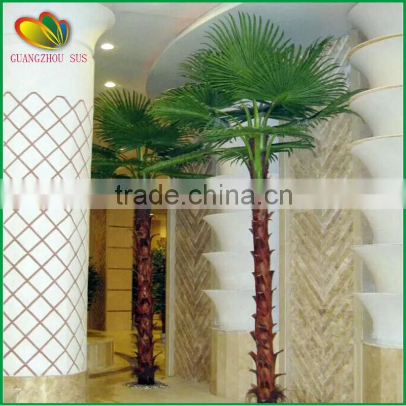 Popular artificial fan palm tree outdoor fiberglass artificial palm tree