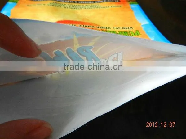 Plastic stand up pouch with zipper