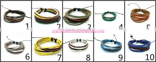 Wholesale new design Cotton cord Bracelet leather bracelet