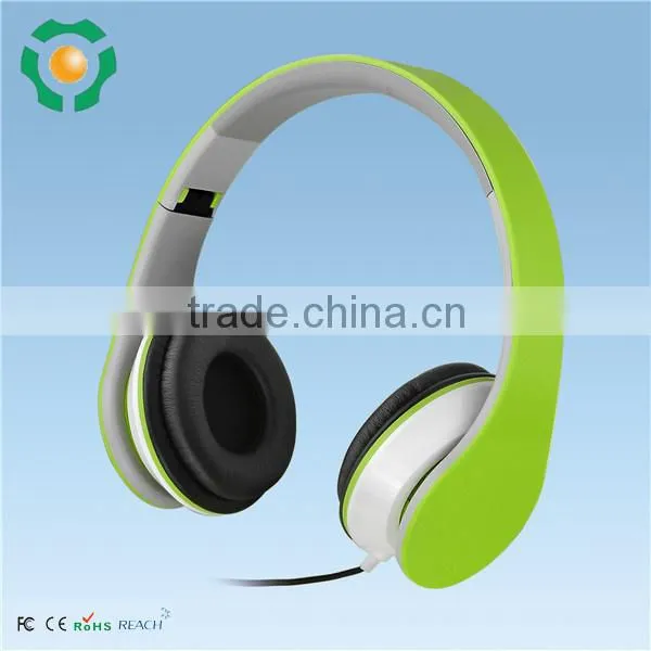 Colorful 3.5mm silent disco headphone, on ear stereo foldable headphone