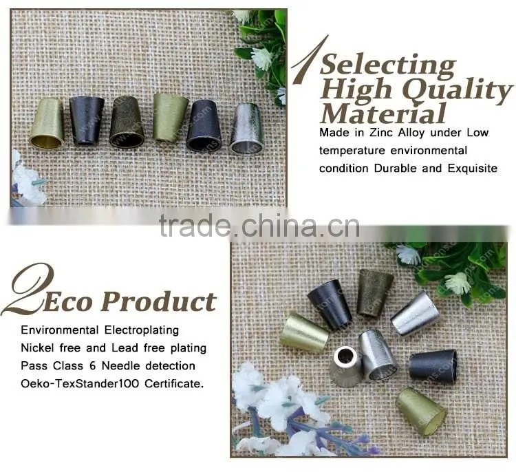 Metal cord stopper for hang tag
