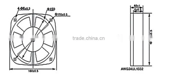 2014 Newest ac 115v 220v 380v industrial mini axial fan (150*160*60)