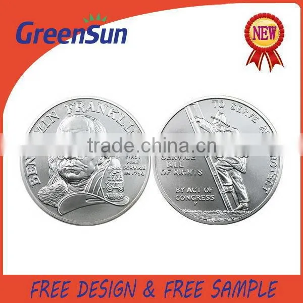 2015 New Hot Fashion Best sell zinc alloy silver plated coin