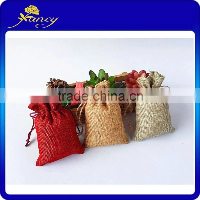 Fashion Mini linen Gift Bags customized printed bags