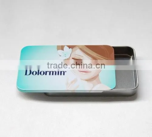 Sliding business name card tin box