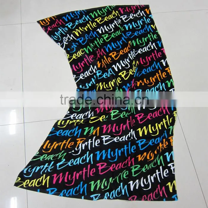 100% cotton customized new fashion letter printed beach towel