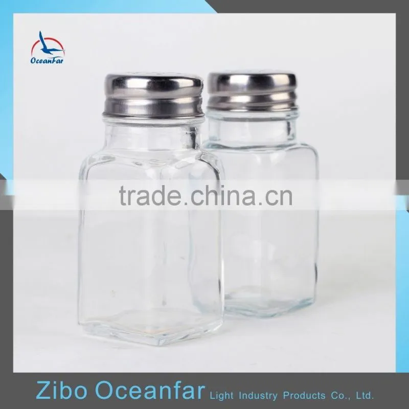 Best Selling Spice Shaker Bottles Mini Glass Spice Jar Square Glass Condiment Bottle