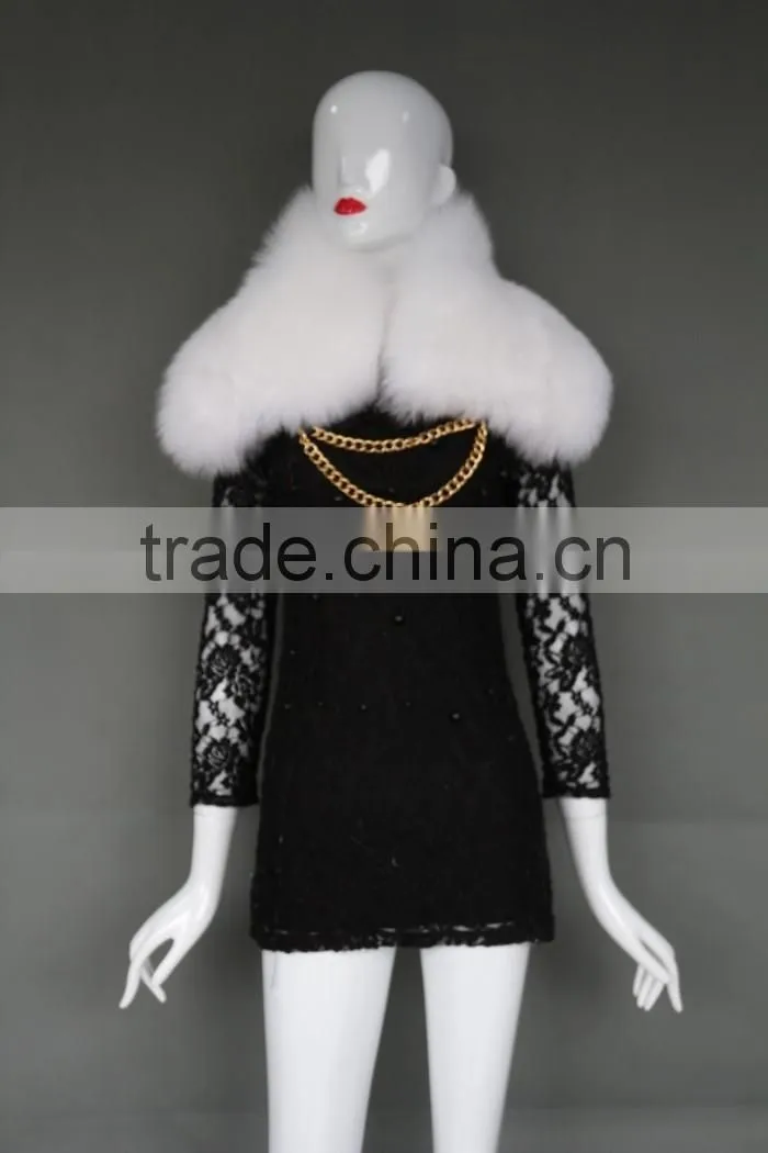 real fur trim / wholesale fox fur trim /detachable fox fur collar
